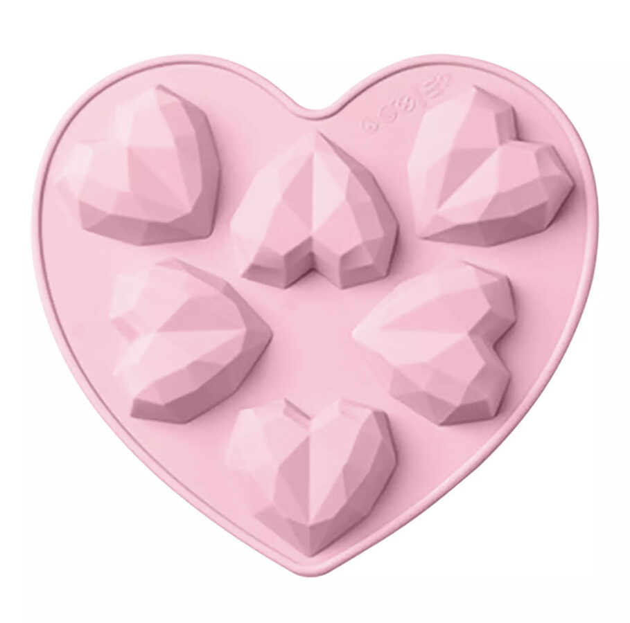 3D Heart Silicone Mold (6 cavities)