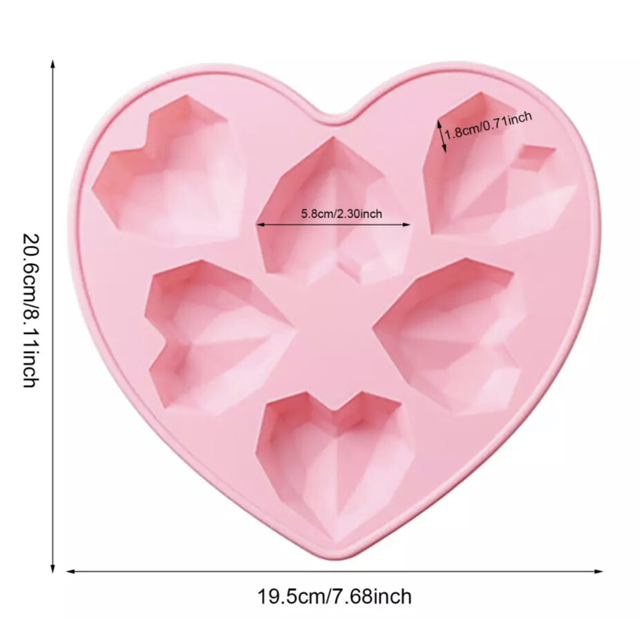 Силиконовая форма «Сердечки» (6 сердечек)