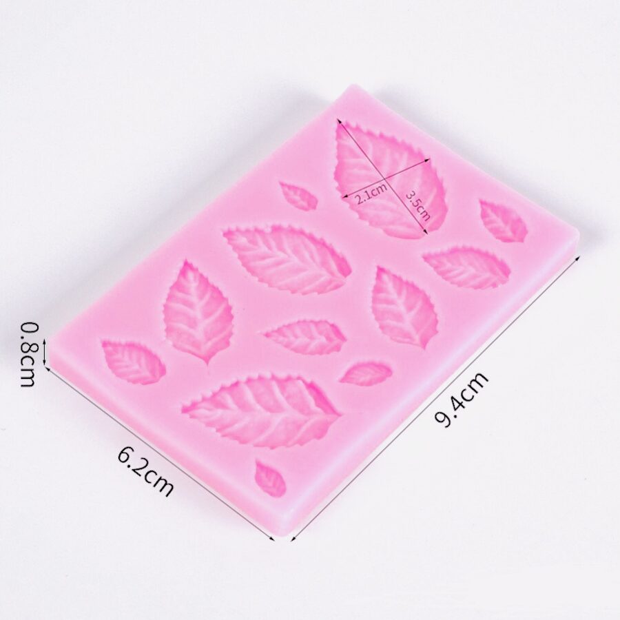 3D Rose Leaves Silicone Mold (12 cavities)